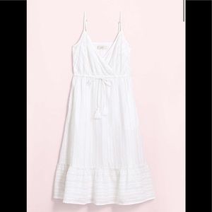 LOFT Gold shimmer stripe dress